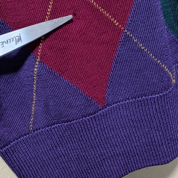 Pringle of Scotland Harrods argyle washable lightweight lambswool sweater flaw M - Picture 10 of 11